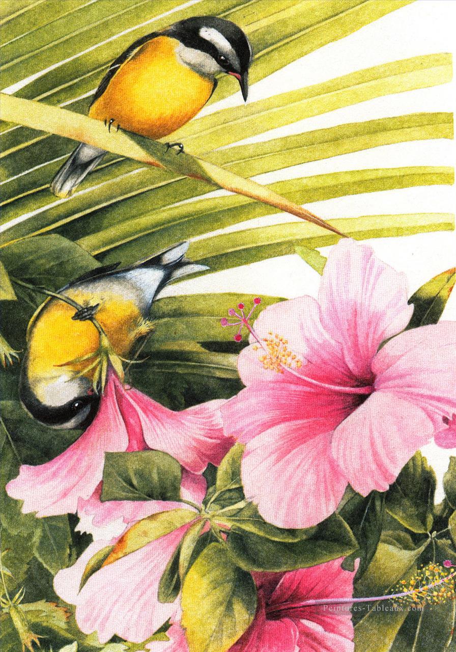 am167D Oiseaus classique fleurs Peintures à l'huile